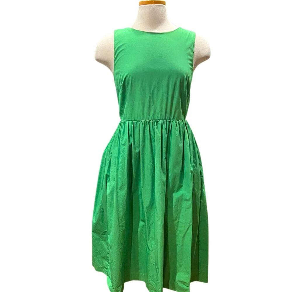 J.Crew Pleaded Midi Dress Green Size 8